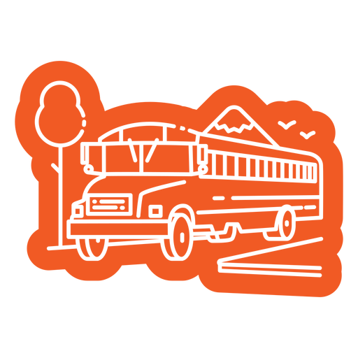 Viagem de ônibus escolar cortada Desenho PNG