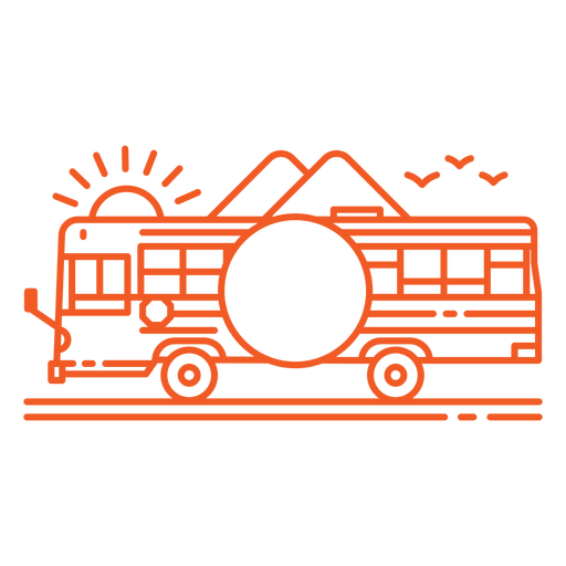 Curso de viagem de ônibus escolar Desenho PNG