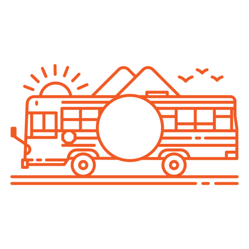 School bus trip stroke PNG Design