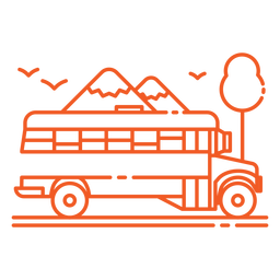 Side geometric school bus stroke PNG Design