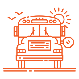 Frontales Schulbus-Strichelement PNG-Design