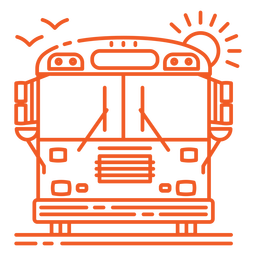 School bus front stroke PNG Design