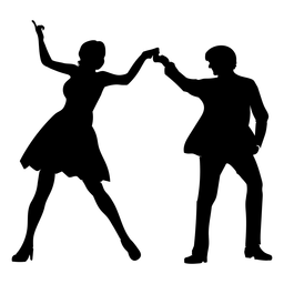 Menschen tanzen Abschlussball-Silhouette PNG-Design