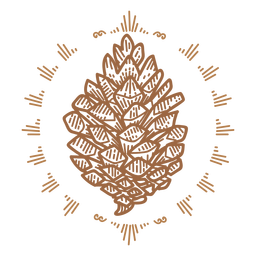 Brown pinecone stroke PNG Design