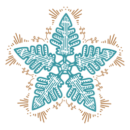 Traçado de cor de floco de neve bonito Desenho PNG