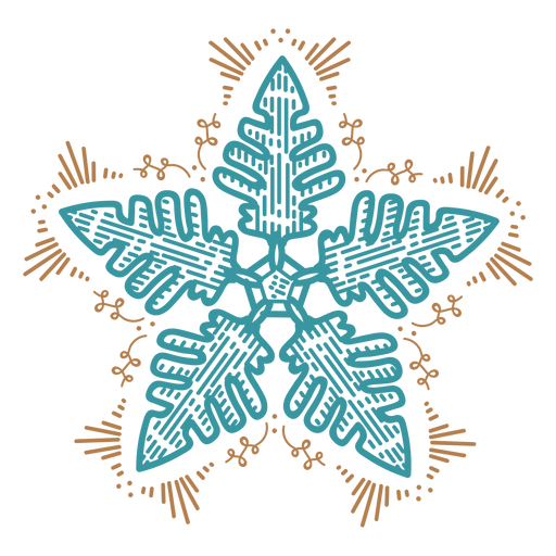 Pretty snowflake color stroke PNG Design