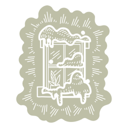 Frozen window cut out PNG Design