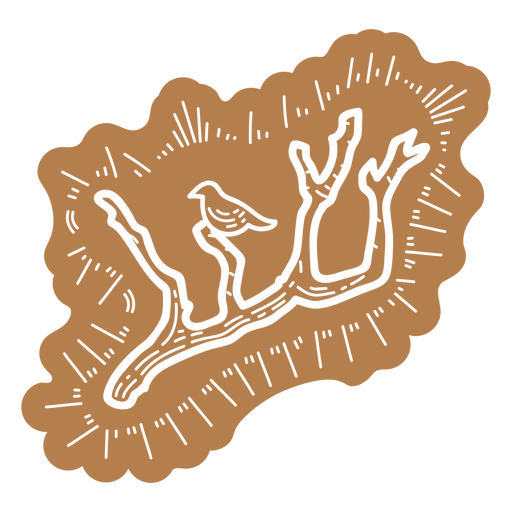 Branch with bird cut out PNG Design