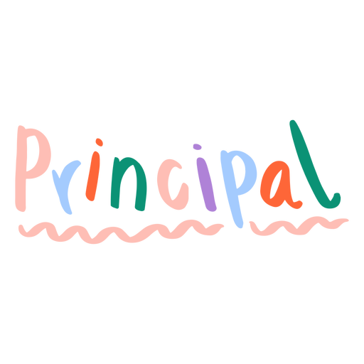 Multicolor principal sign lettering PNG Design