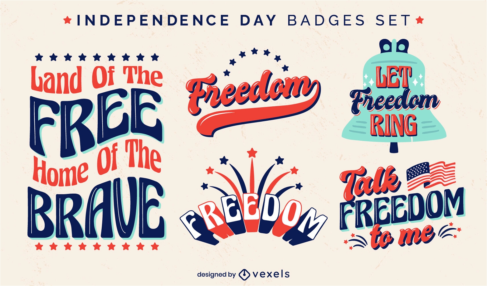Independence day holiday retro badges set