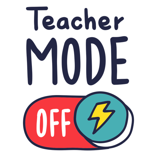 Teacher mode off badge PNG Design