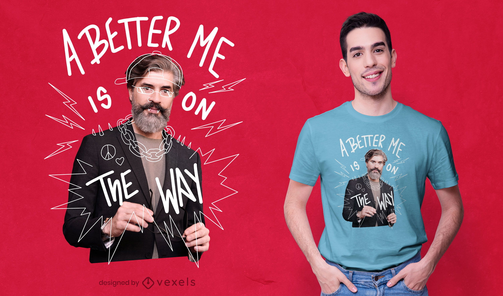 Better me está a caminho design de camiseta psd