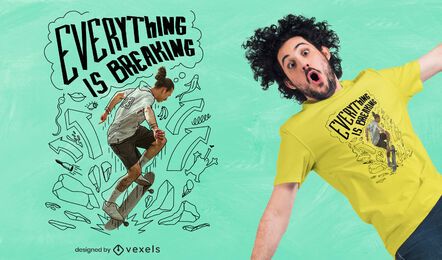 Skate doodle quote psd t-shirt design