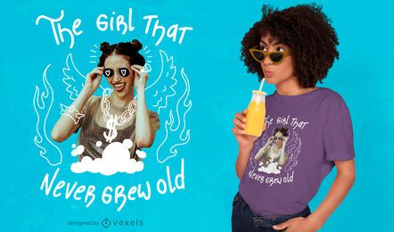 Girl never grow psd t-shirt design