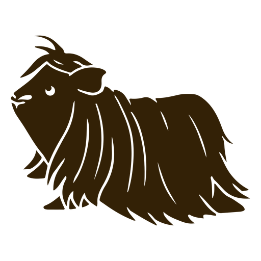 Long hair guinea pig cut out PNG Design