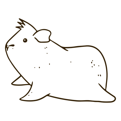 Hairless guinea pig laying stroke PNG Design