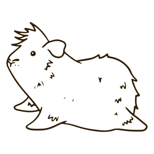 Messy guinea pig laying stroke PNG Design