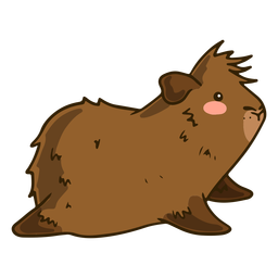 Trazo de color de colocación de conejillo de indias marrón Diseño PNG