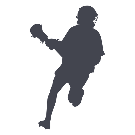 Running lacrosse player silhouette