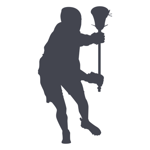 Lacrosse player shooting ball silhouette