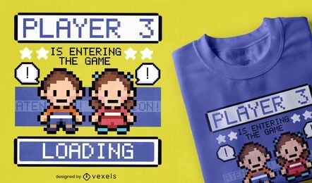 Design de camisetas para personagens do jogo Pixel art