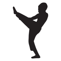 Karate person kicking silhouette PNG Design
