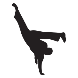 Karate man doing handstand silhouette PNG Design