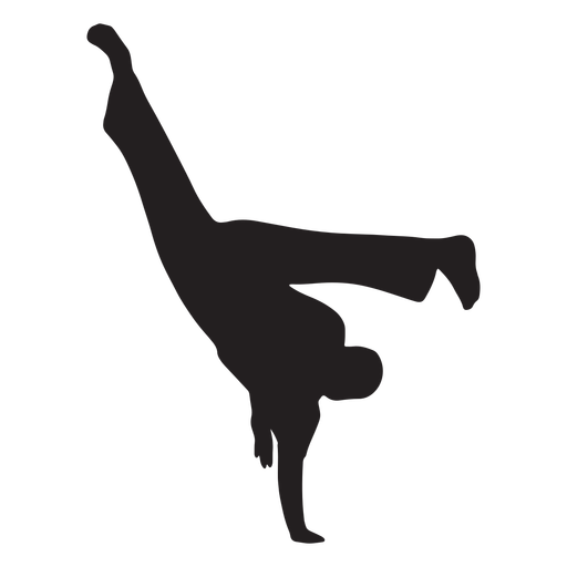 Karate-Mann macht Handstand-Silhouette PNG-Design