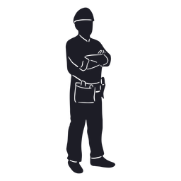 Homem eletricista em pé cortado Desenho PNG