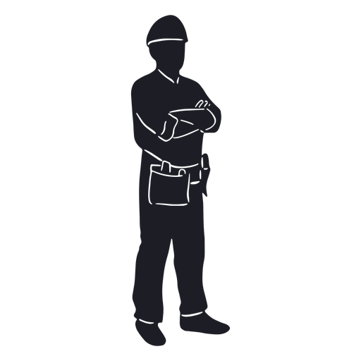 Electrician man standing cut out PNG Design
