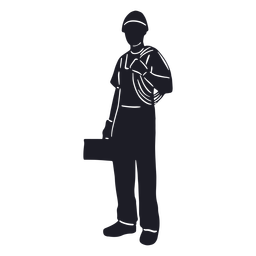 Electrician man with electric cord cut out PNG Design Transparent PNG