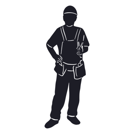 Electrician with apron cut out PNG Design