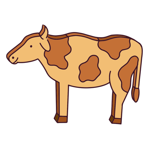 Traço de cor de vaca de papelão Desenho PNG