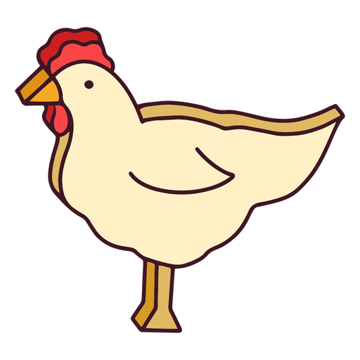 Traço de cor de frango de papelão Desenho PNG