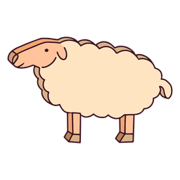Cardboard sheep color stroke Transparent PNG