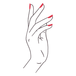 Hand With Red Nails Color Stroke PNG & SVG Design For T-Shirts