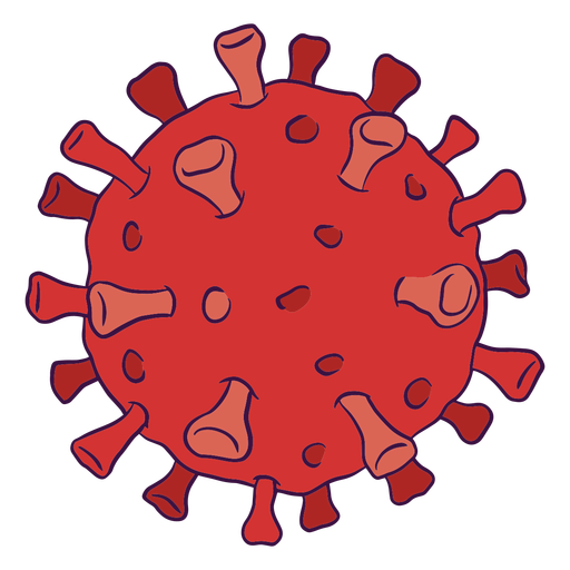 Red virus color stroke PNG Design