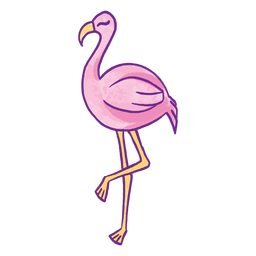 Flamingo color stroke PNG Design