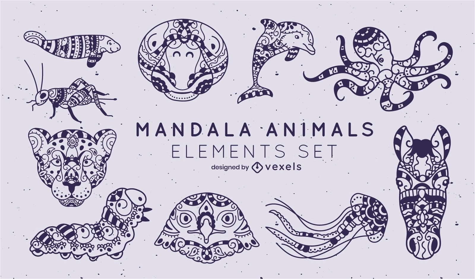 Tiere Mandala Strichart Set