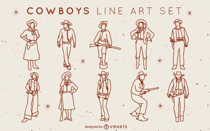 Cowboys und Cowgirls Strichset