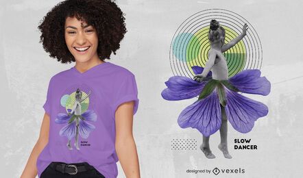 Dancing girl photography collage t-shirt psd