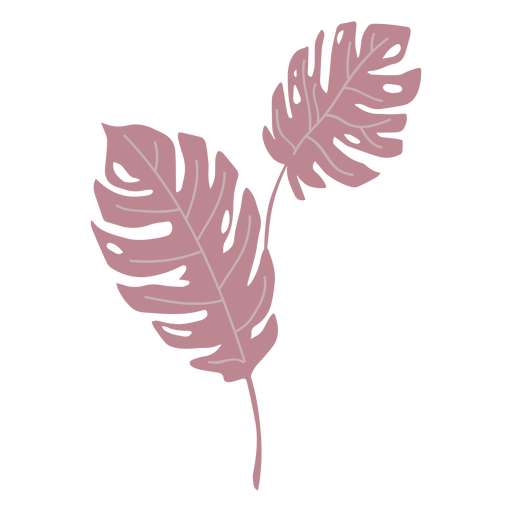 Pink monstera leaves semi flat PNG Design