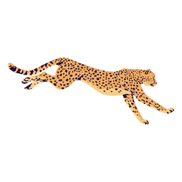 Cheetah Animal Sprinting Semi Flat PNG & SVG Design For T-Shirts