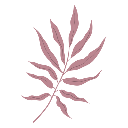 Pink leaves semi flat PNG Design