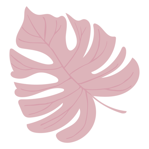 Pink monstera leaf semi flat PNG Design