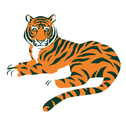 Tiger laying flat