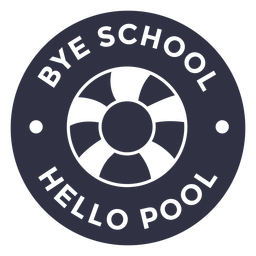 Bye school hello pool cut out PNG Design