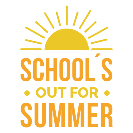 School's out for summer quote flat PNG Design