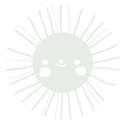 Cute happy gray sun PNG Design
