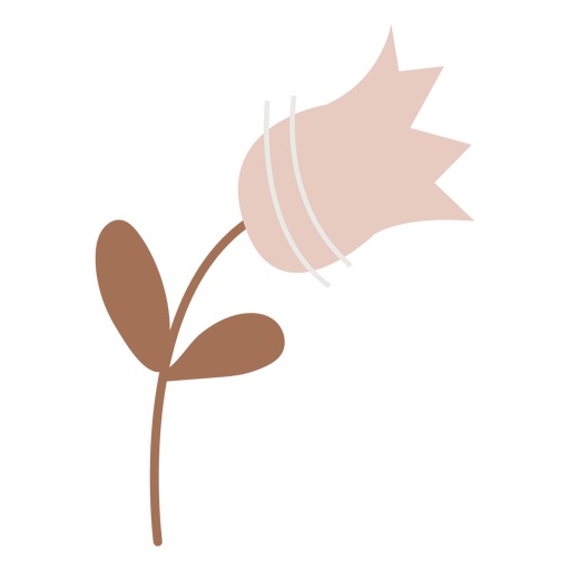 Pink tulip flower flat PNG Design